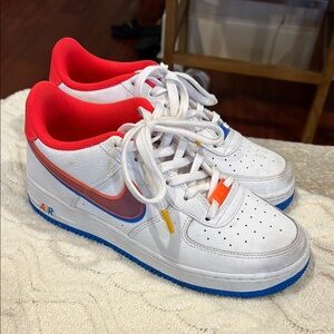 Nike Kids' White and Red Sneakers